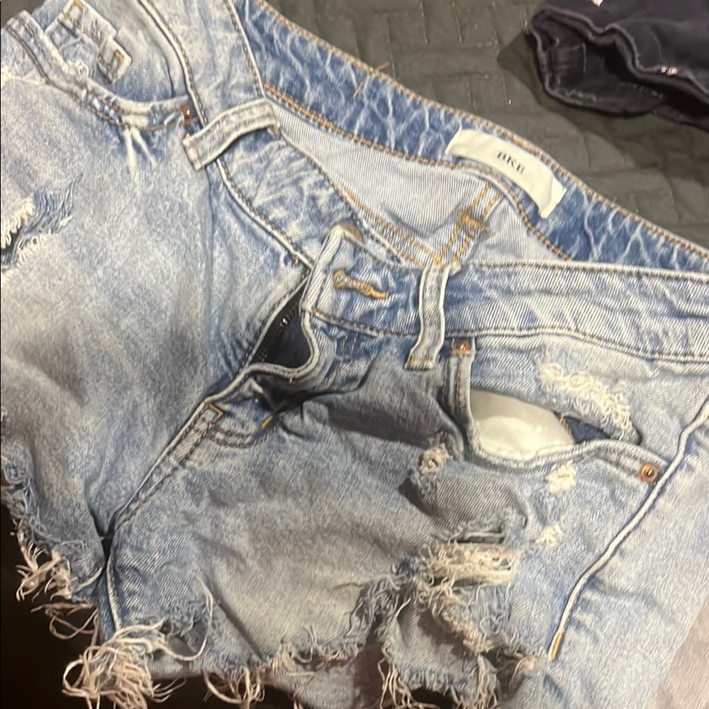 BKE Light Blue Distressed Jean Shorts